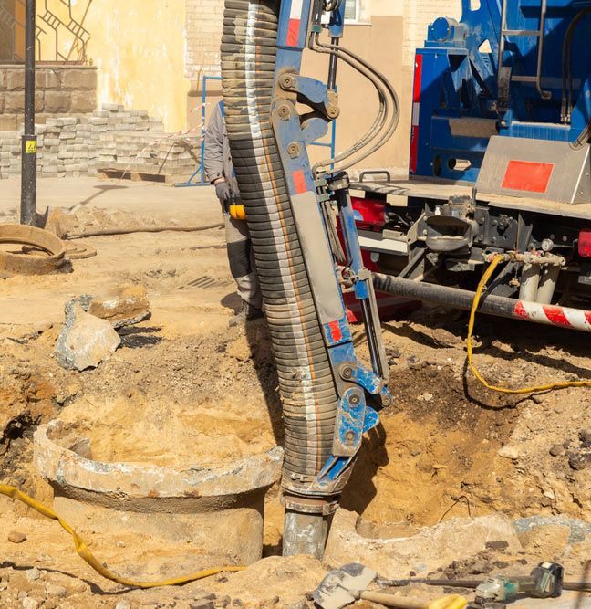Workers Use A Suction Excavator Based On A Truck — Porta-Vac in Proserpine, QLD