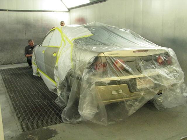 Car getting painted - Auto body shop in Springfield, MA