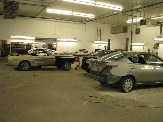 Cars in a shop - Auto body shop in Springfield, MA