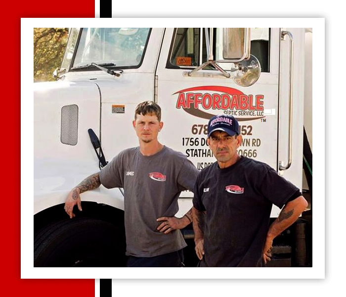 Team Members Near The Truck — Statham, GA — Affordable Septic Service