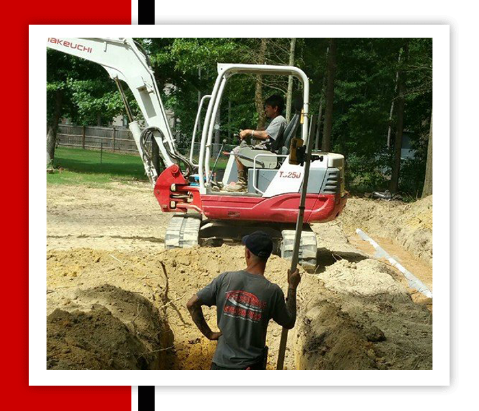 Men Digging For A Trench — Statham, GA — Affordable Septic Service