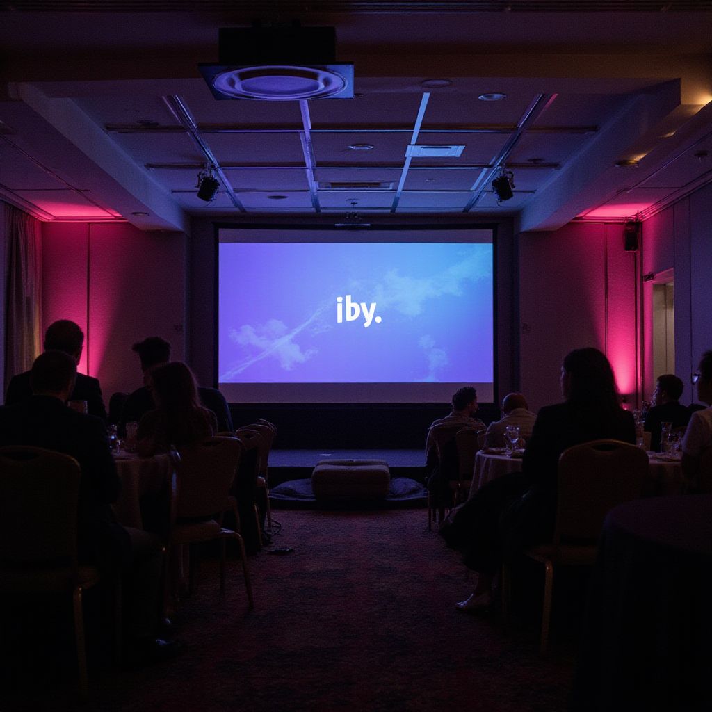 Pubblico seduto in una sala conferenze di fronte a uno schermo che mostra la scritta 