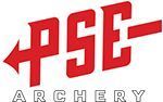 PSE Archery logo in red and black with stylized letters and archery theme