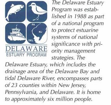 Logo and description of the Delaware Estuary Program established in 1988.