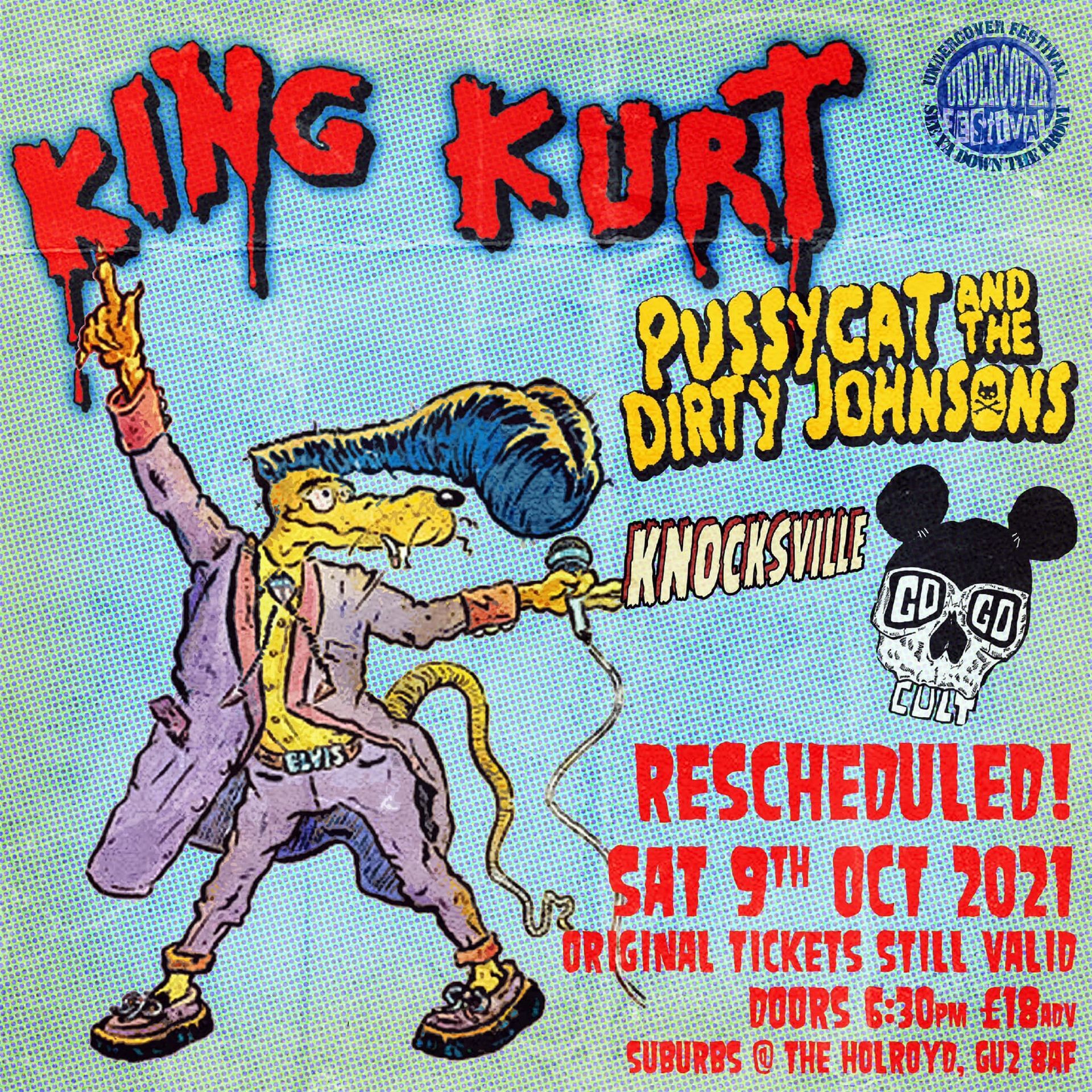 A poster for king kurt and pussycat and the dirty johnsons