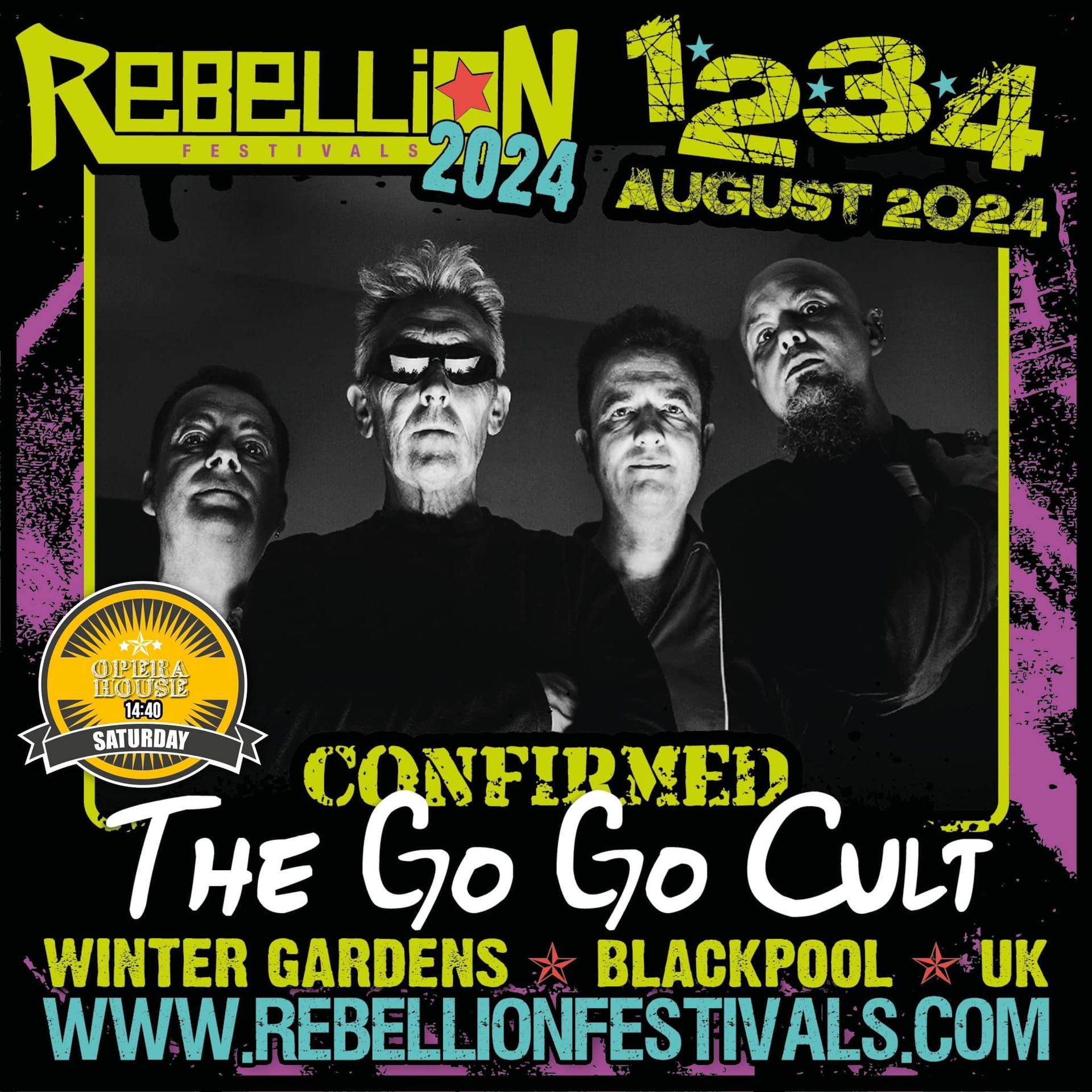 Rebellion 124 confirmed the go go cult winter gardens blackpool uk www.rebellionfestivals.com