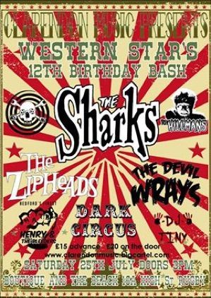A poster for the sharks ' 12th birthday bash