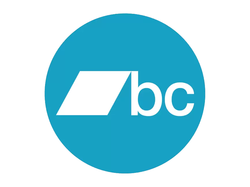 The bc logo is in a blue circle on a white background