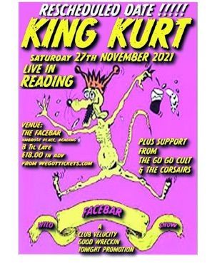 A poster for king kurt on saturday november 27th