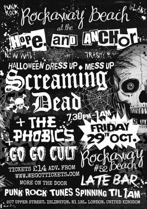 A black and white poster for rockaway beach at the anchor