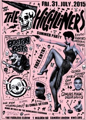 A poster for the highliners summer party on july 31 2015