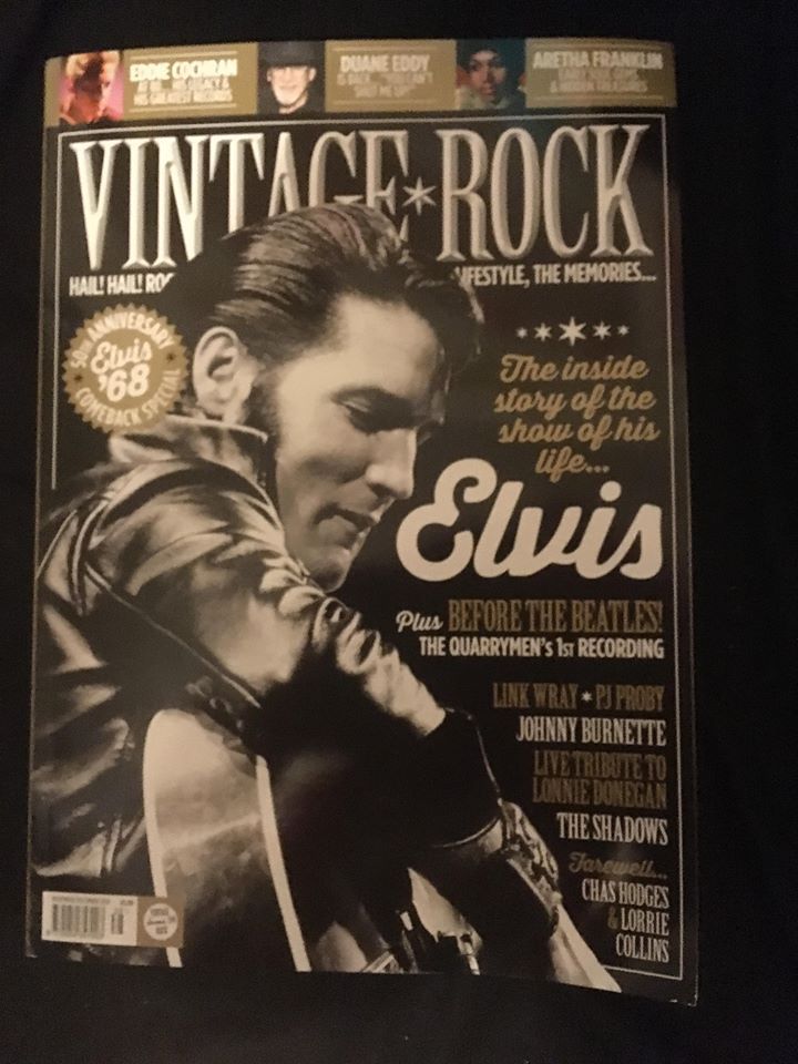 Vintage rock magazine with elvis on the cover
