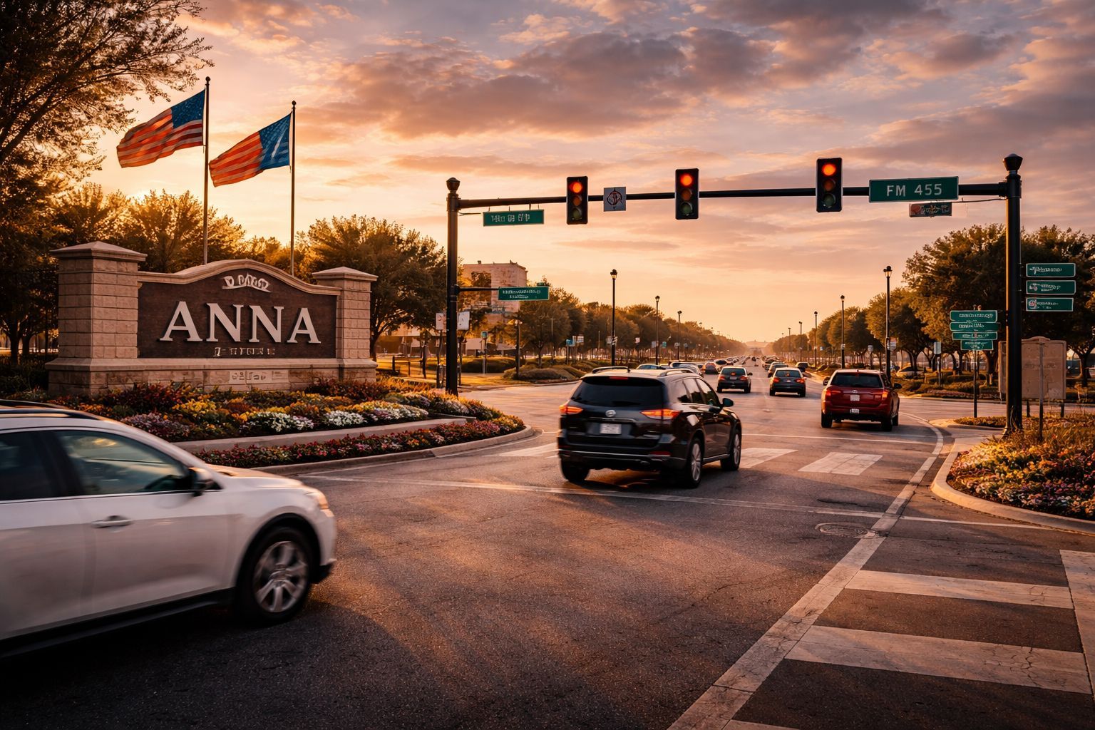 Anna, Texas, community entrance and growing neighborhood representing the local fingerprinting service area