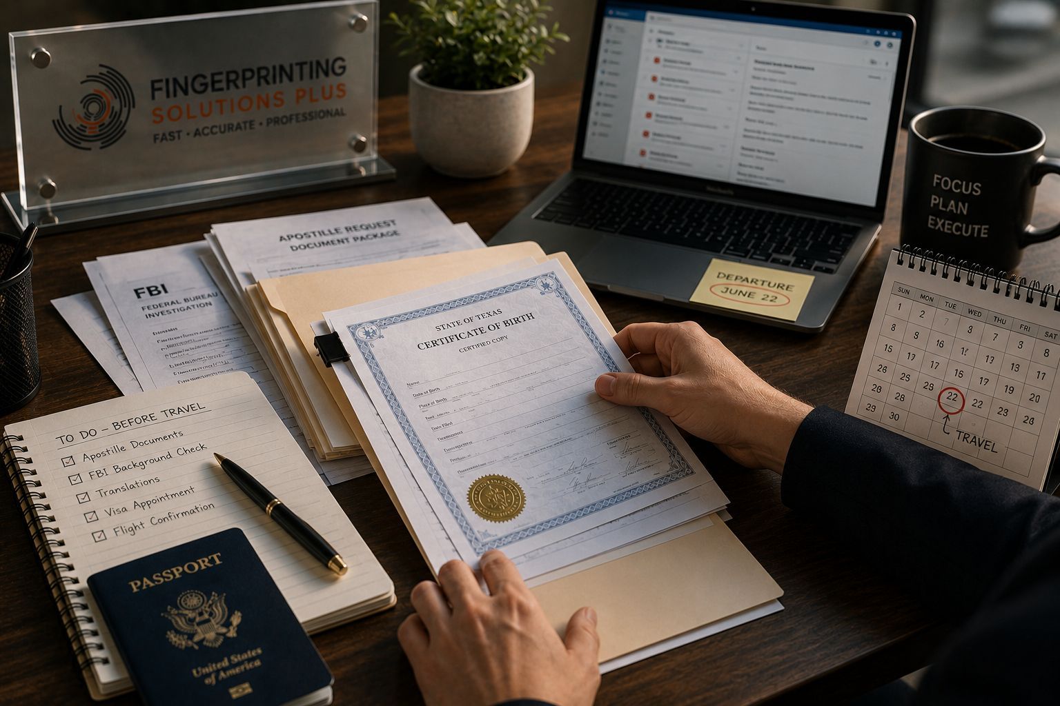 Urgent apostille document preparation for international travel in Dallas Fort Worth