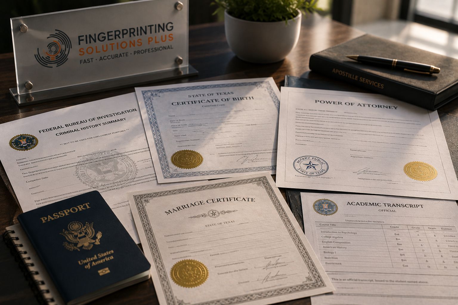 Common documents used for apostille services in Dallas-Fort Worth, Texas