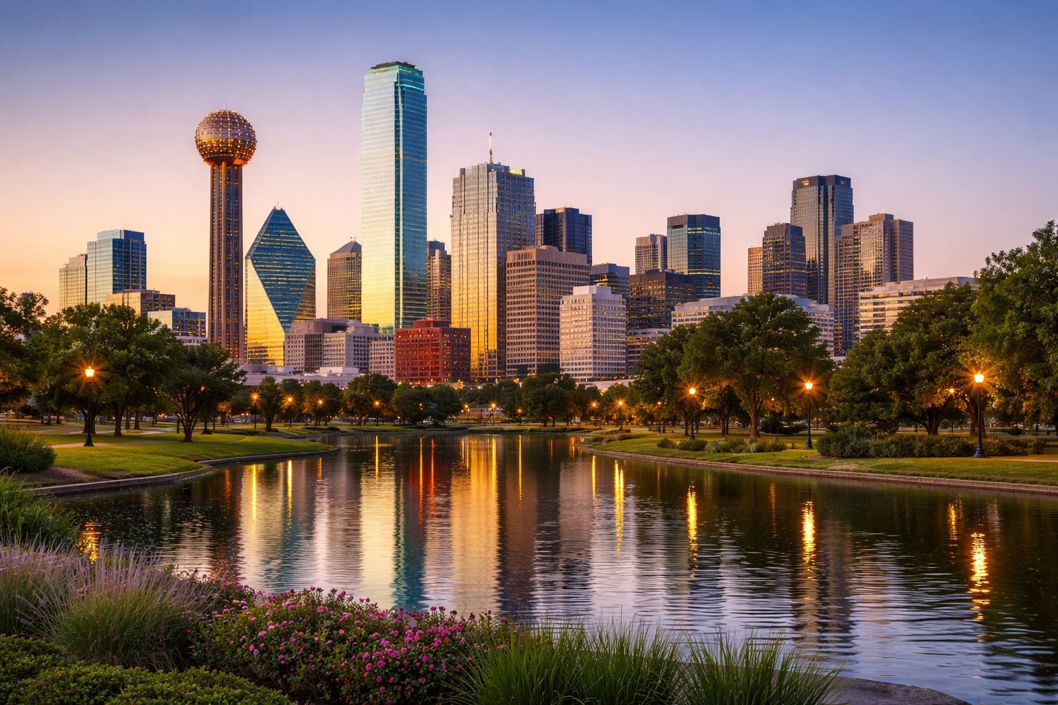 Dallas, Texas, skyline representing fingerprinting services across the Dallas business district