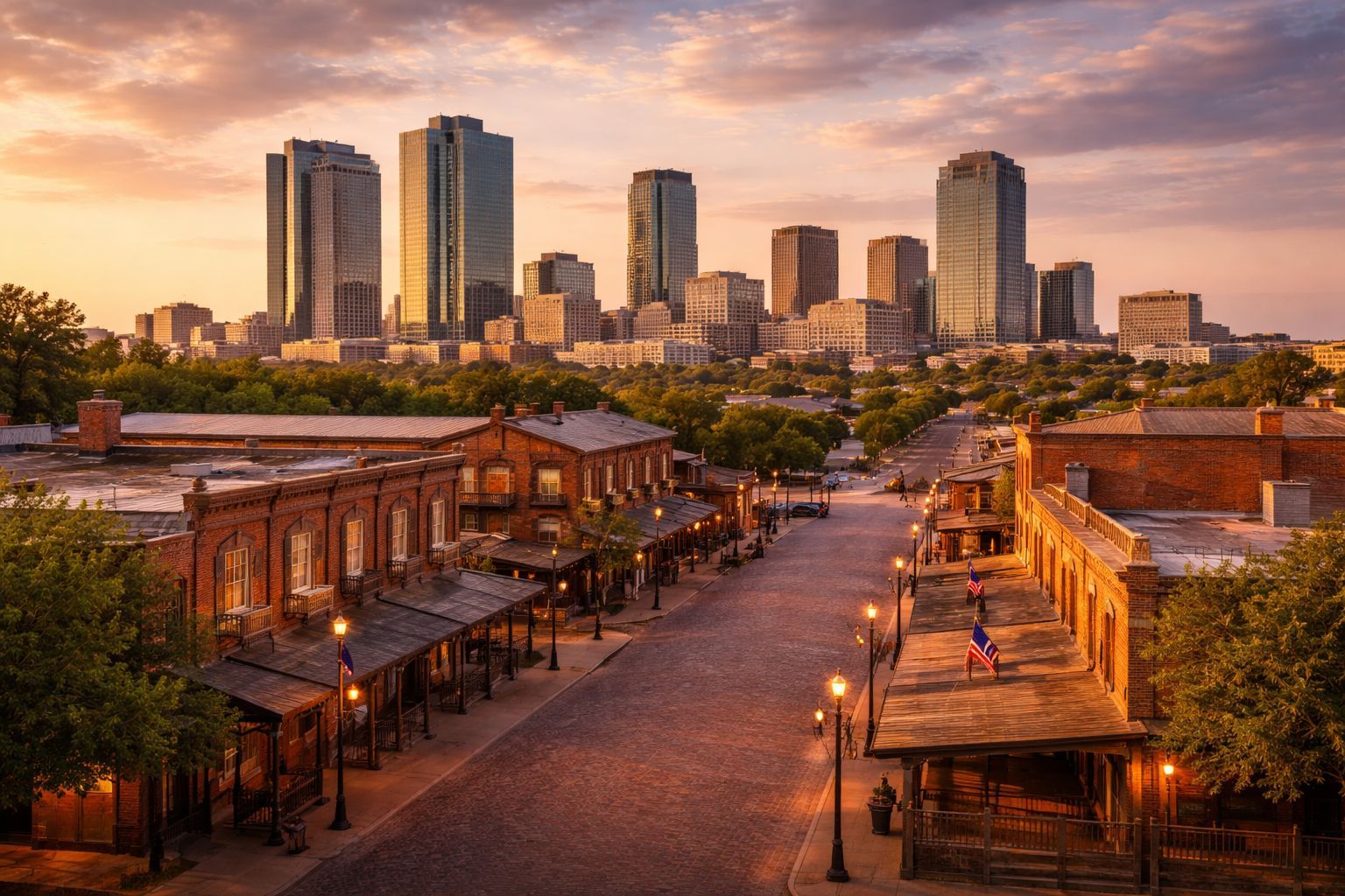 Fingerprinting services near Fort Worth, TX, Stockyards and downtown skyline