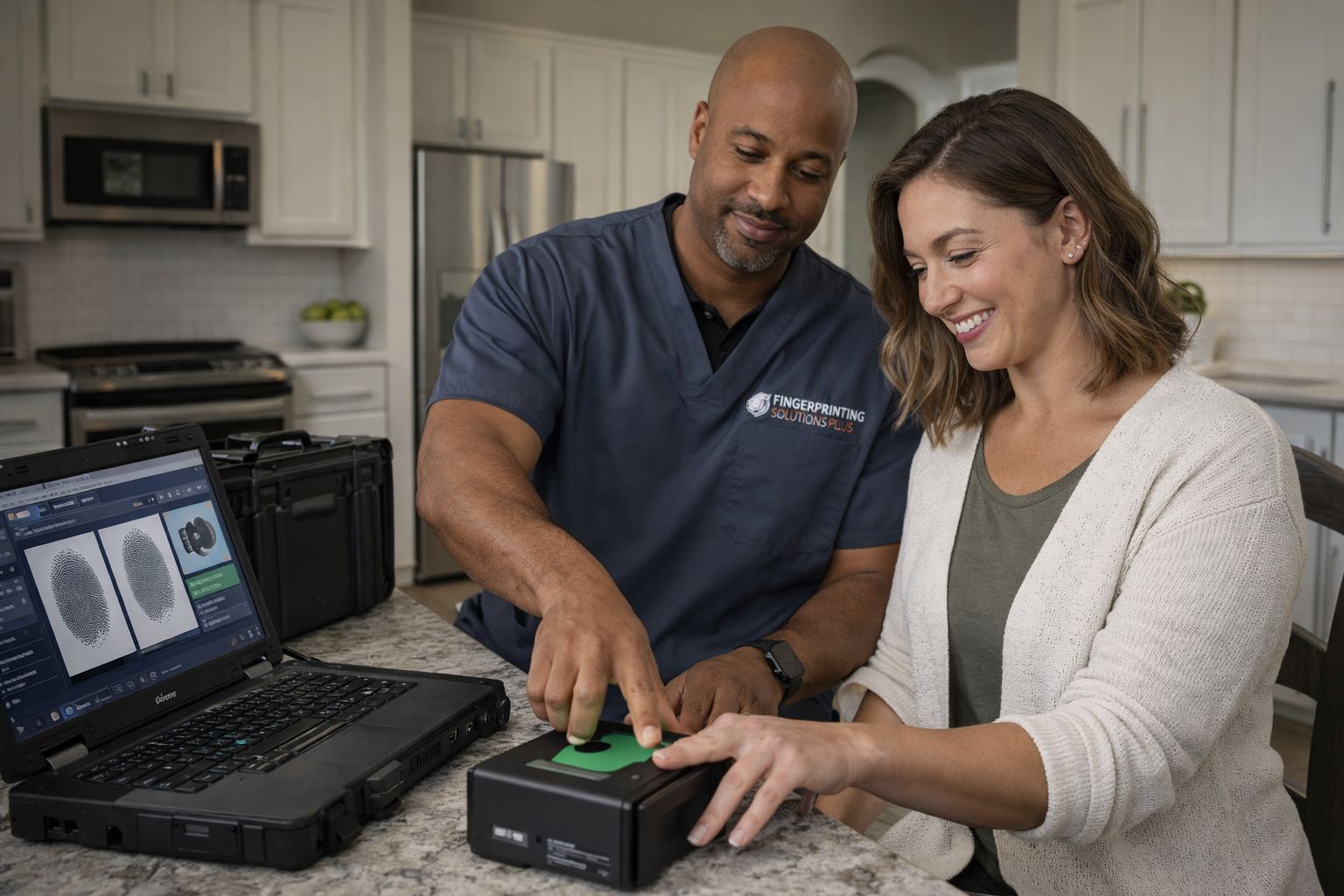 Live Scan fingerprinting process in Frisco, TX, using a digital scanner Live Scan fingerprinting process in Frisco, TX, using a digital scanner