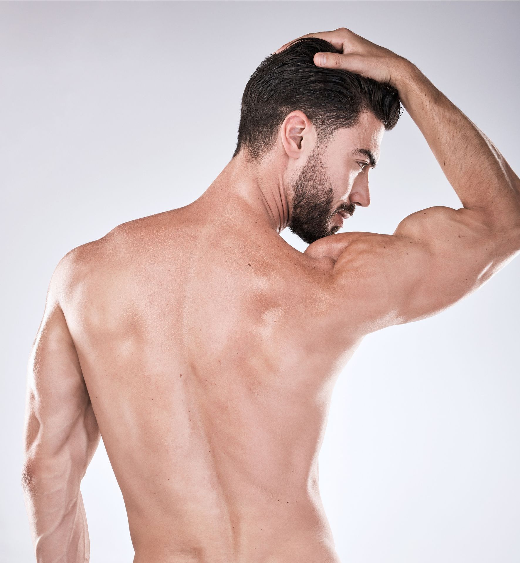 man with clean back