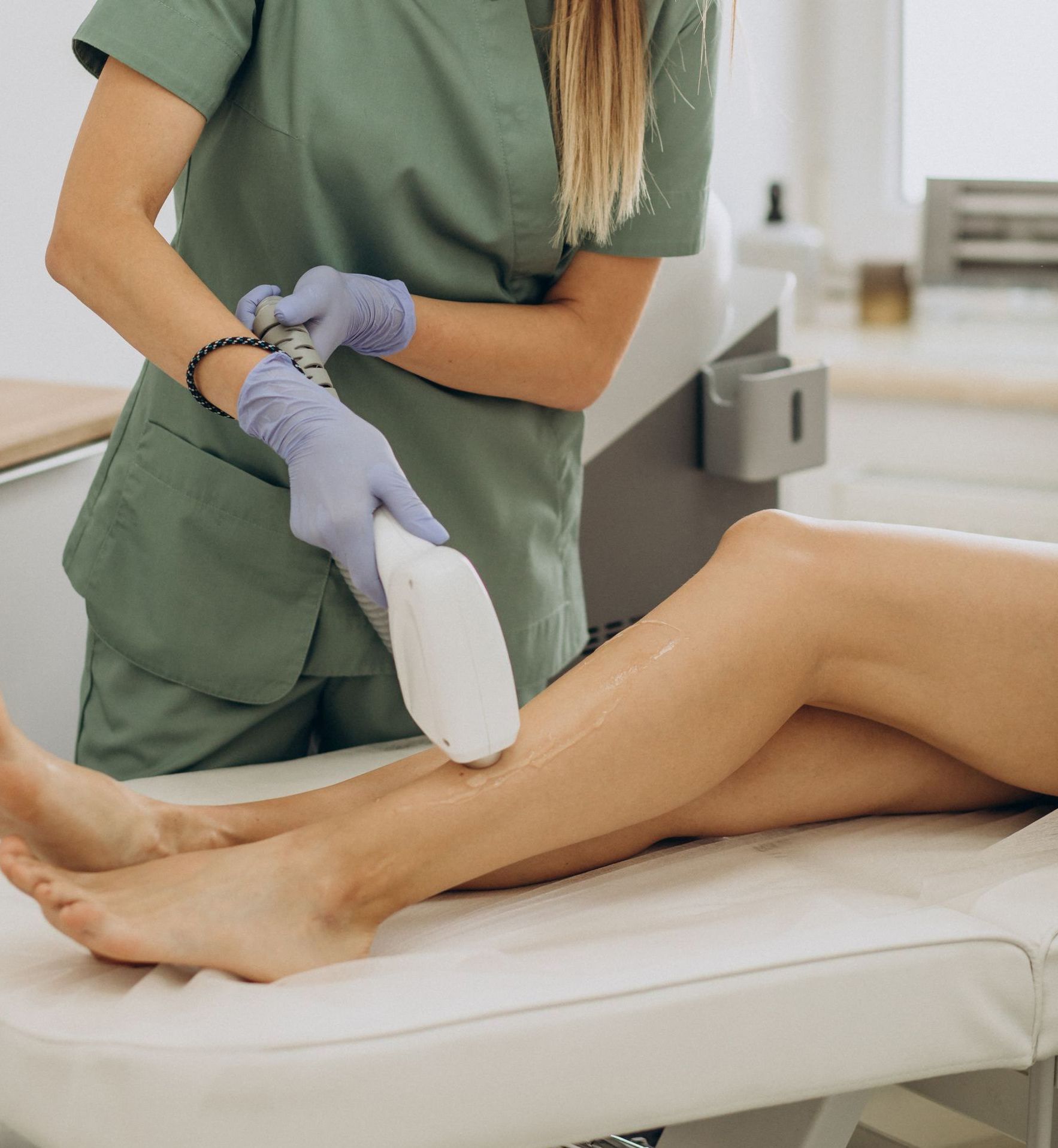 woman getting laser hair removal