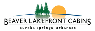 A logo for beaver lakefront cabins eureka springs arkansas