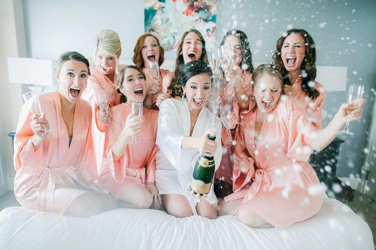 kc wedding dj wedding planner champagne bride bed bridesmaids celebrate