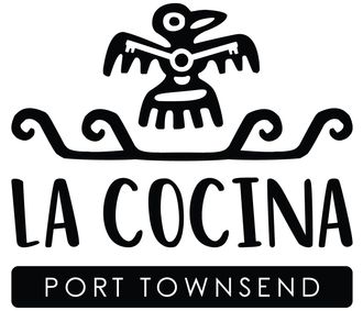 Logo for La Cocina, Port Townsend, featuring a stylized bird graphic above the text
