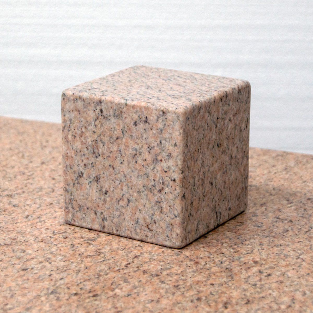 Pink granite cube