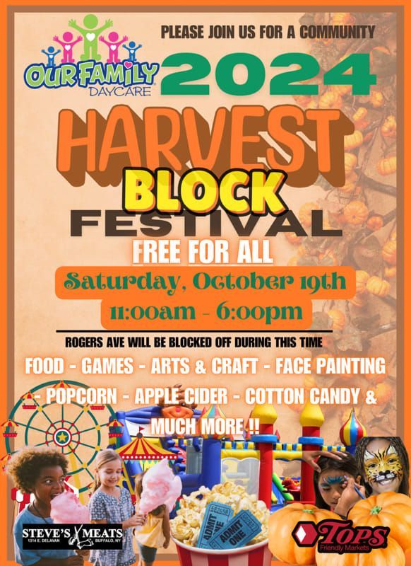 A poster for the 2024 harvest block festival