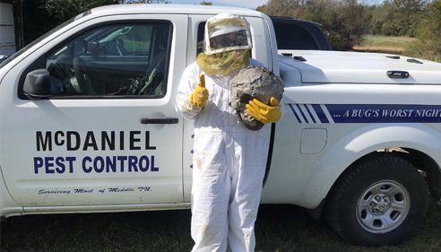 Mary Hornest with Van — Lewisburg, TN — McDaniel Pest Control