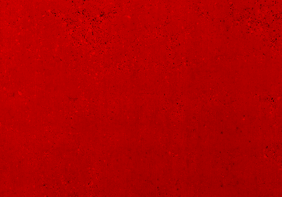 Solid red background with subtle texture.