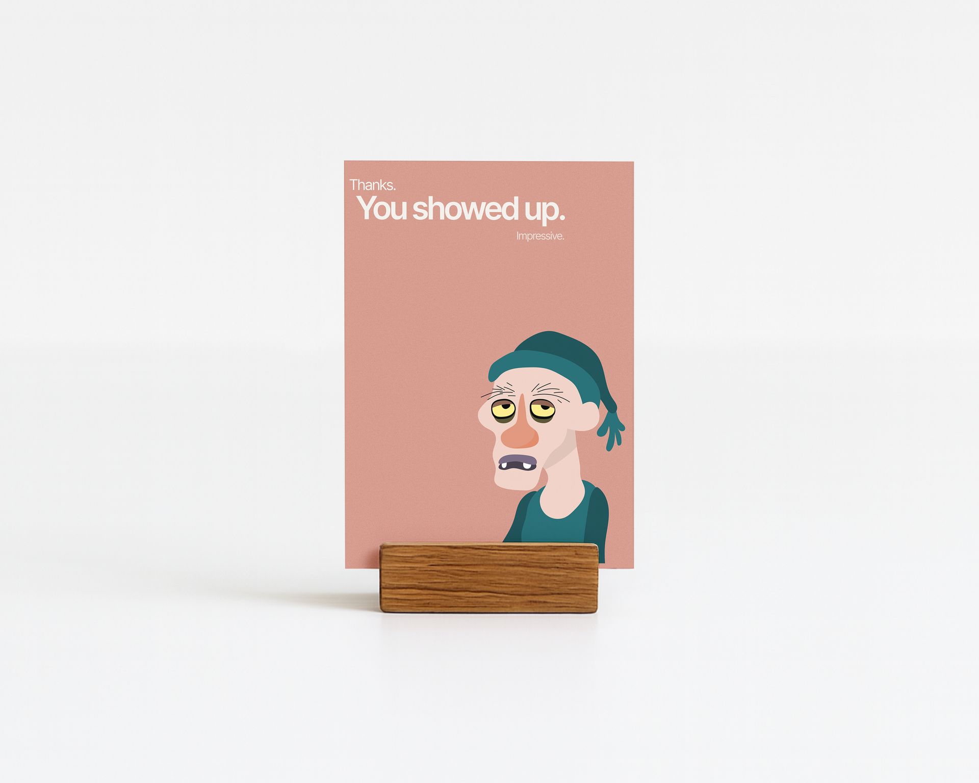 Kaart met afbeelding van een vermoeid persoon; tekst: