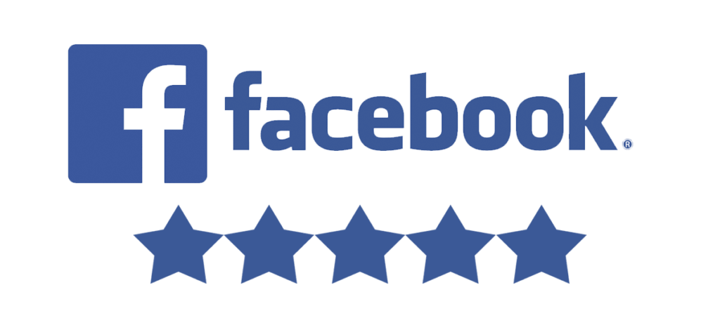 a facebook logo with five stars on it .