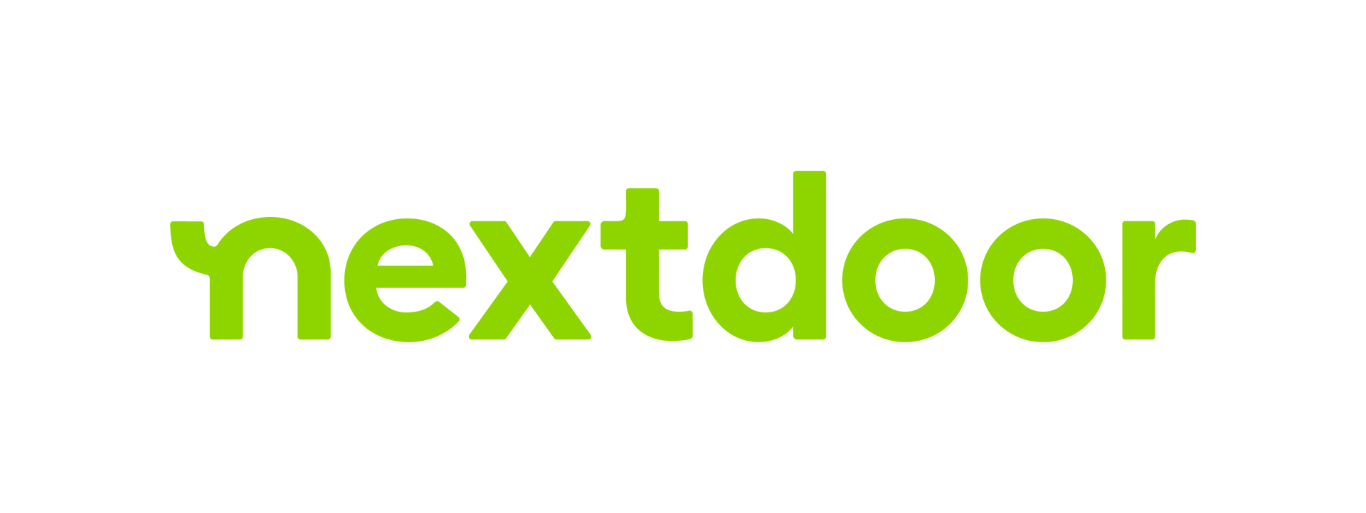 the nextdoor logo is green and white on a white background .