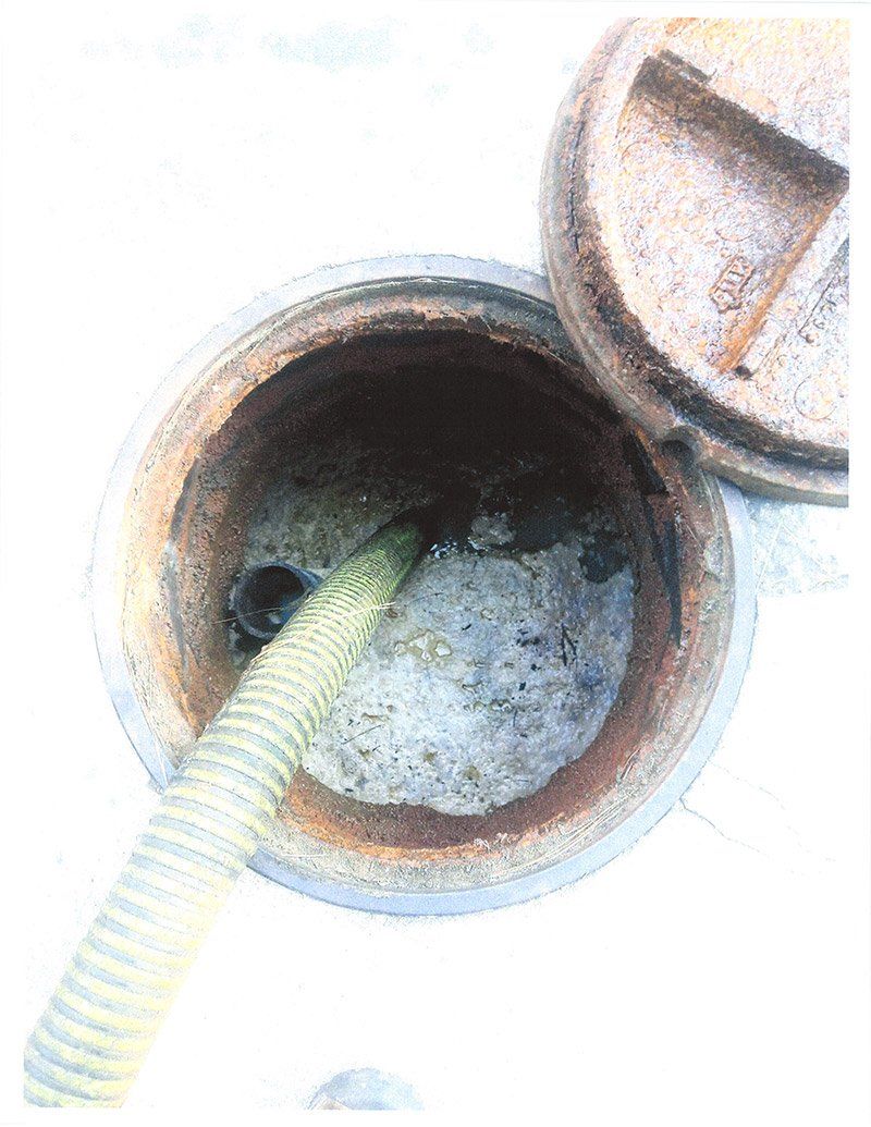 hole before cleaning