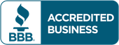 BBB Accredited Business logo in blue and white