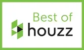 Best of Houzz logo with green geometric icon and black text on white background