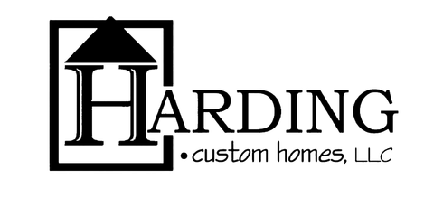 Harding Custom Homes, LLC logo with house icon and black text on white background