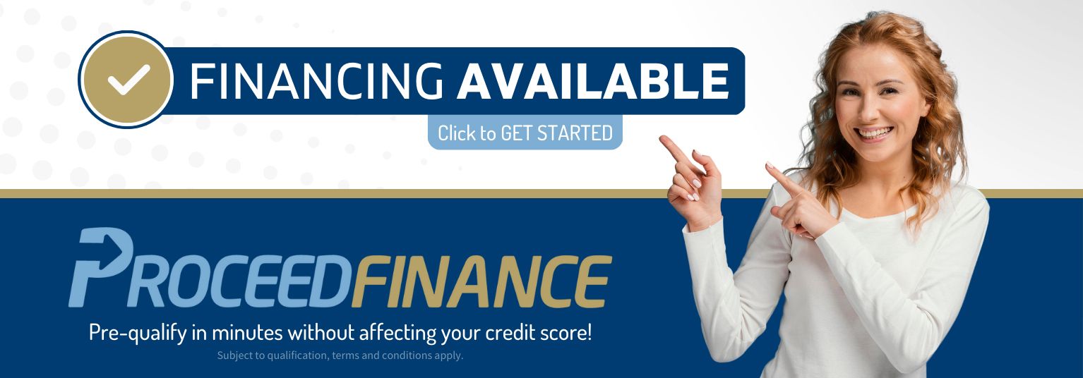 Banner with woman pointing to 