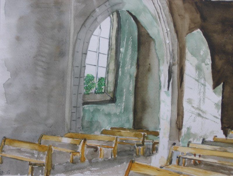 Kerkje Bretagne 40x50 cm