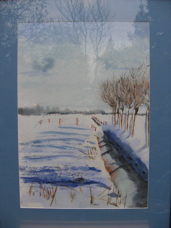 Winterlandschapje 22x29 cm