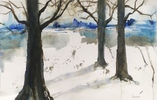winterlandschap 50x33 cm