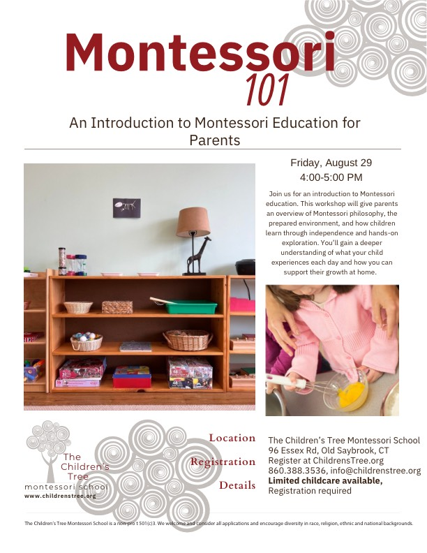 A poster for montessori in your home event