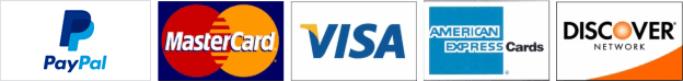 PayPal, MasterCard, Visa, American Express, Discover