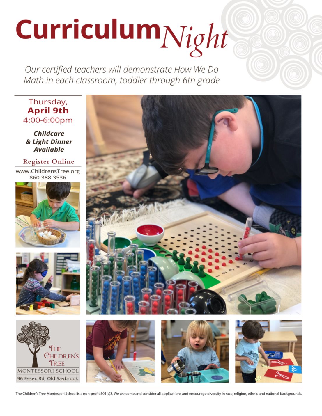 A poster for Curriculum Night event