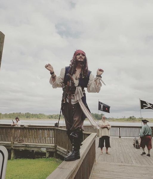 Jaq Sparrow from Black Sails Adventure Company who does the guide for the Wilmington Pirate Walk