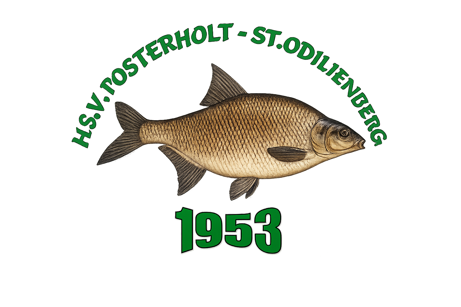 Een rond embleem met een lauwerkransrand, met de letters "H," "S" en "V" rondom een ​​centraal, gestileerd icoon.