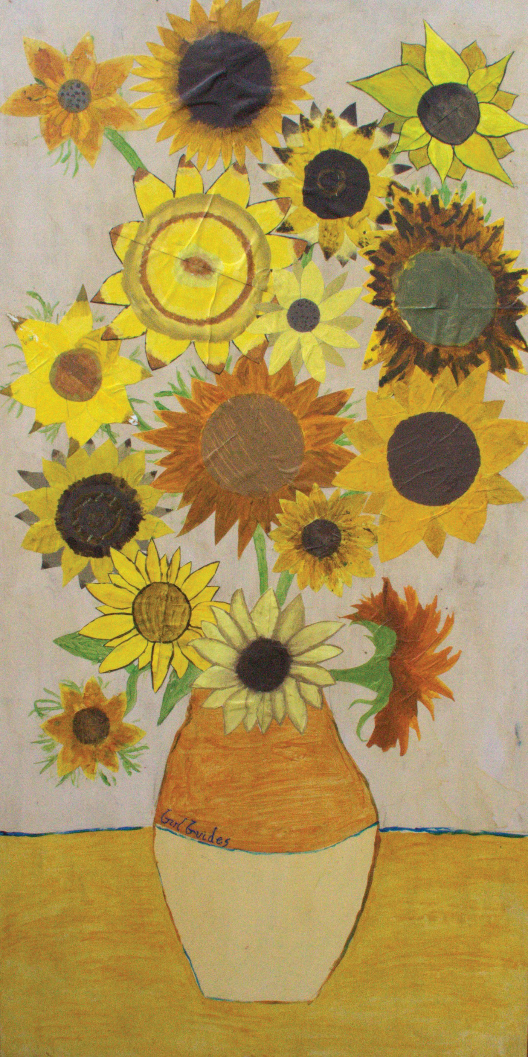 a painting of big ben clock tower on a blue and white background