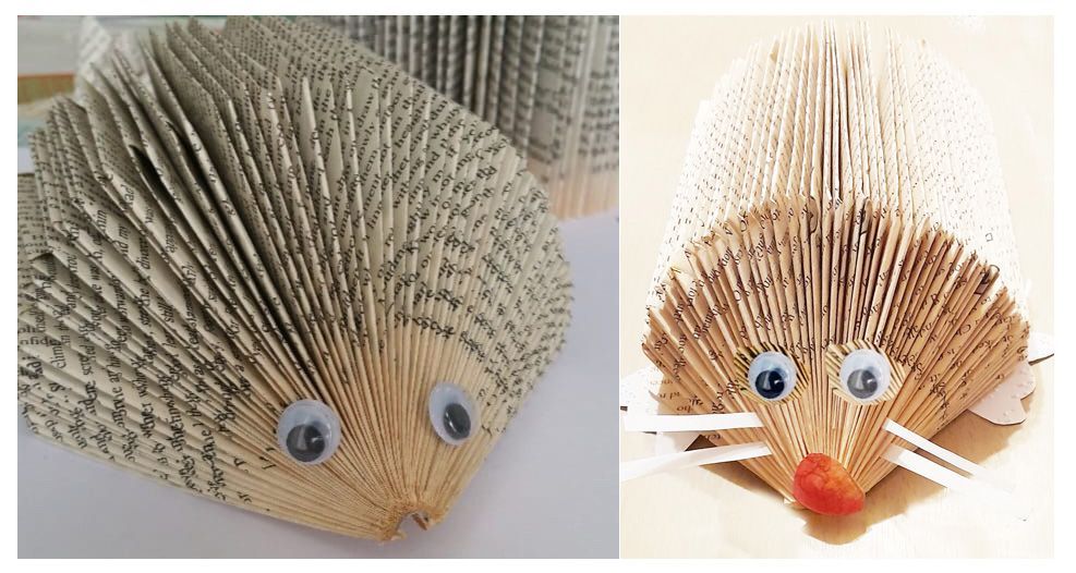Paper folded hedgehog