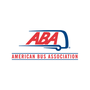 Logo for the American Bus Association, featuring red 